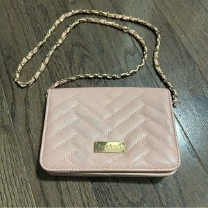 bebe Pink Quilted Crossbody Bag